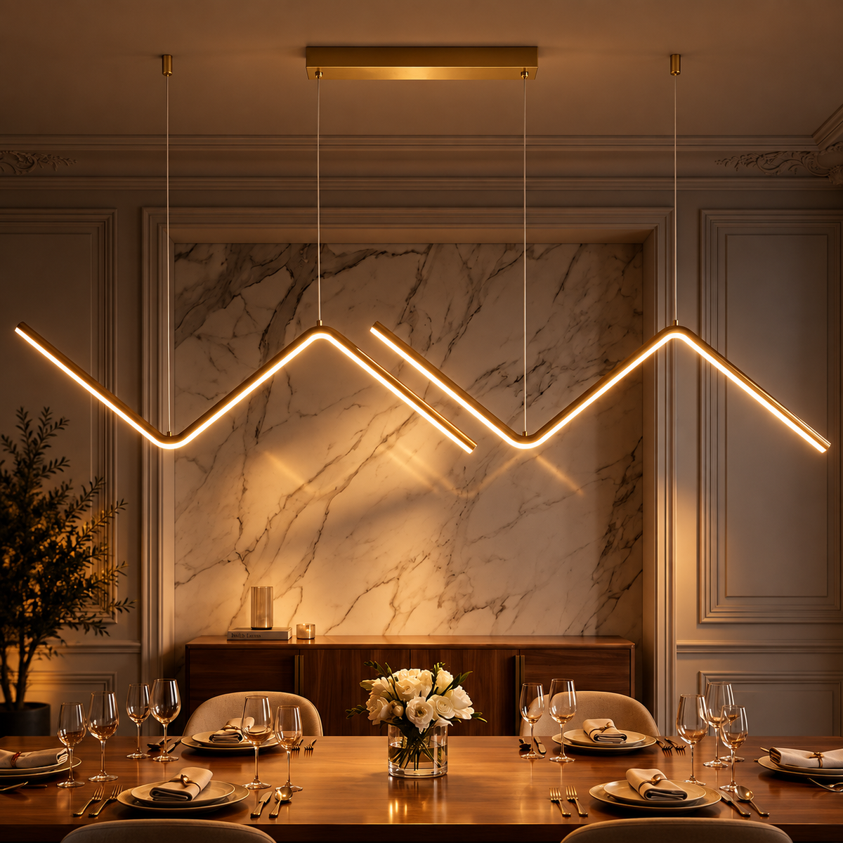Classic Zig Zag Kitchen Island Branch Chandelier