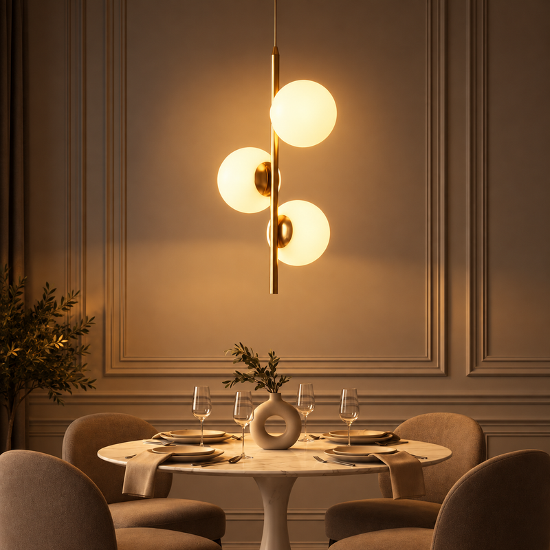 Coppery Glass Ball Pendant Light