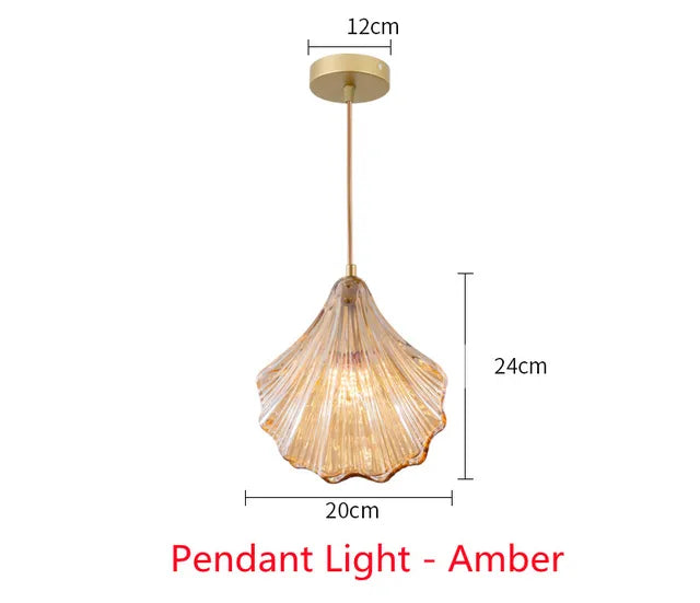 Vintage Shell Glass Pendant Light