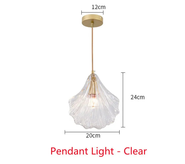 Vintage Shell Glass Pendant Light - Classic Elegance for Your Home