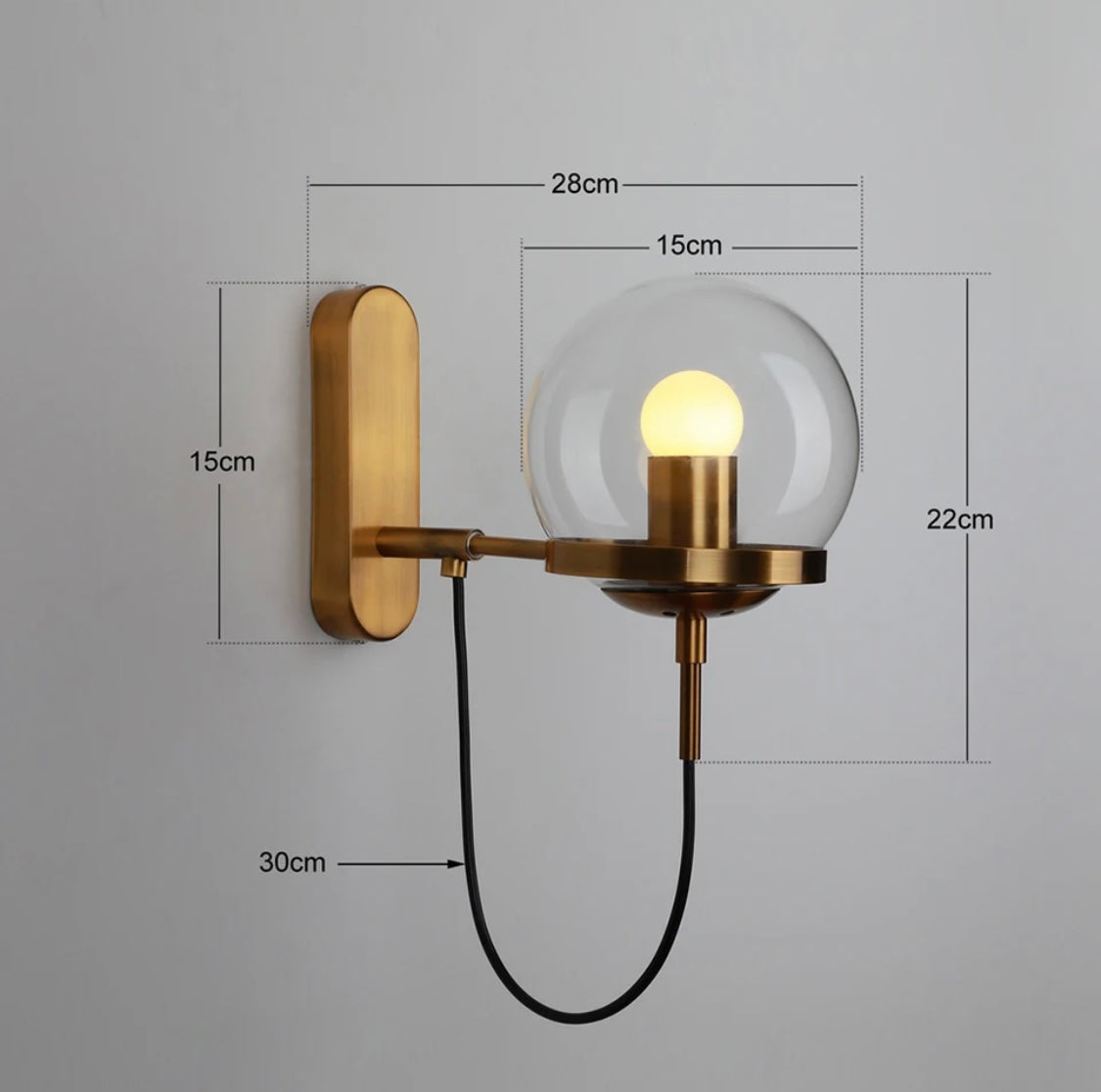 Urban Glass Sphere LED Wall Lamp