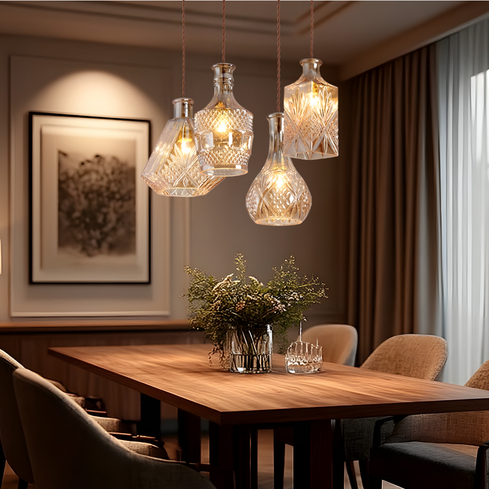 Glass Wine Bottle LED Pendant Lamp