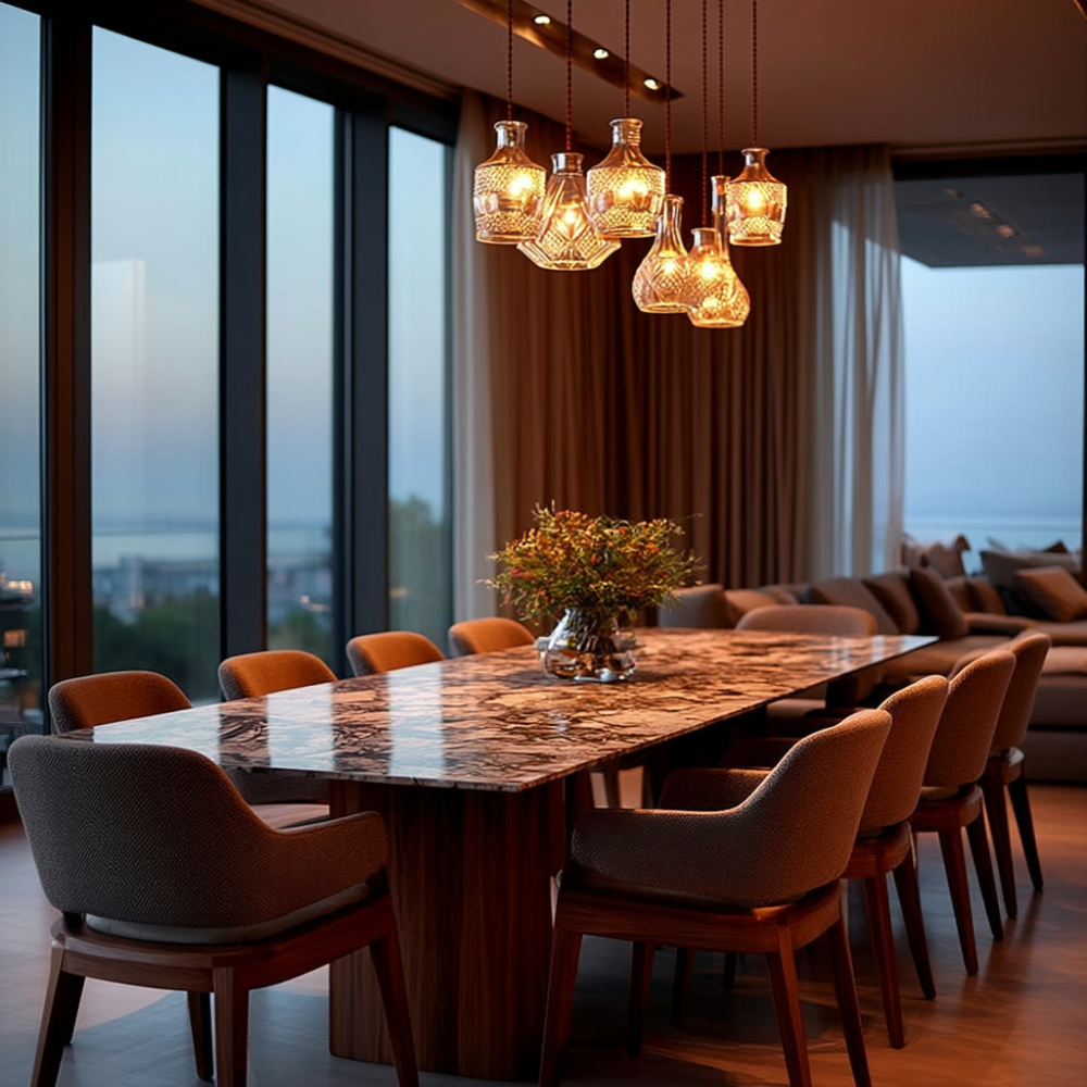 Glass Wine Bottle LED Pendant Lamp