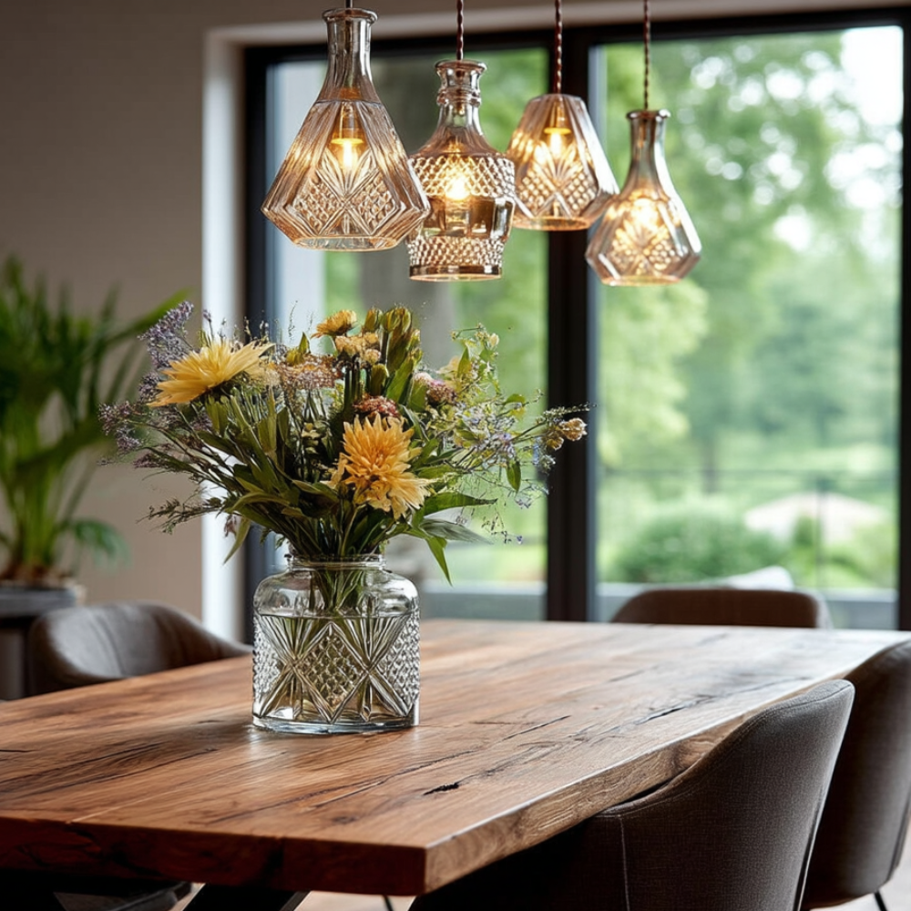 Glass Wine Bottle LED Pendant Lamp