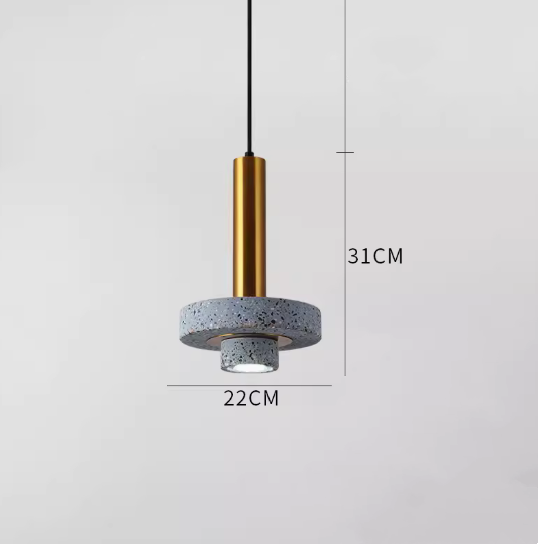 Natural Marble Stone Aluminum Base Pendant Light