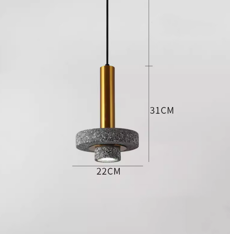 Natural Marble Stone Aluminum Base Pendant Light