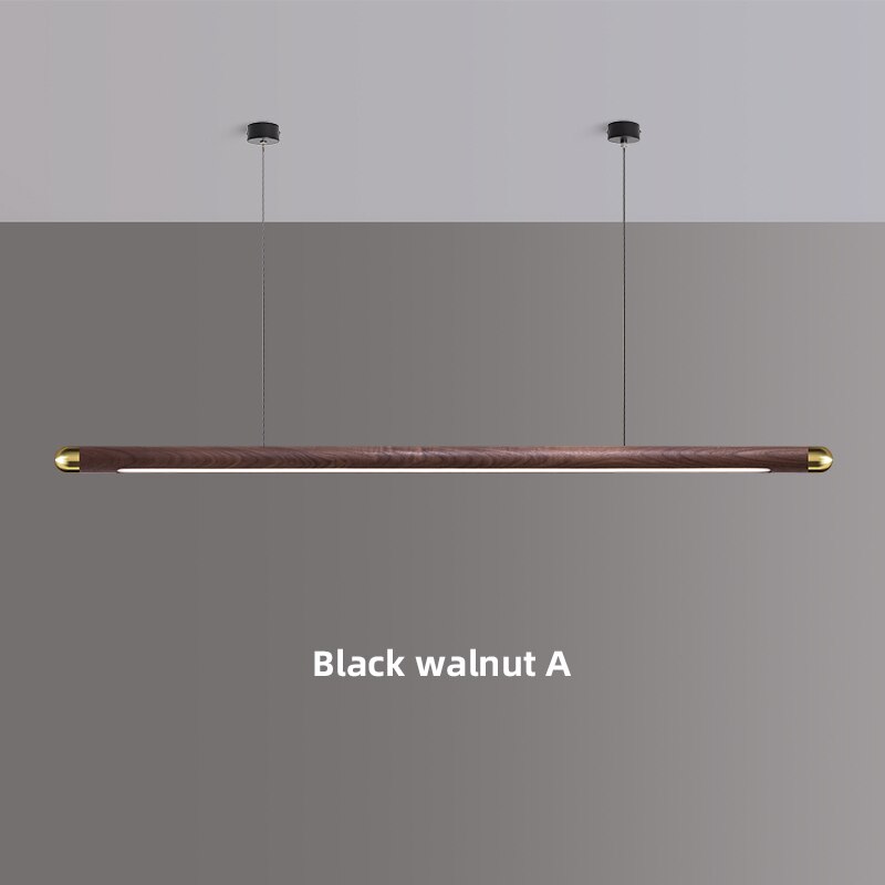 Linear Suspension Light Modern LED Solid Wood