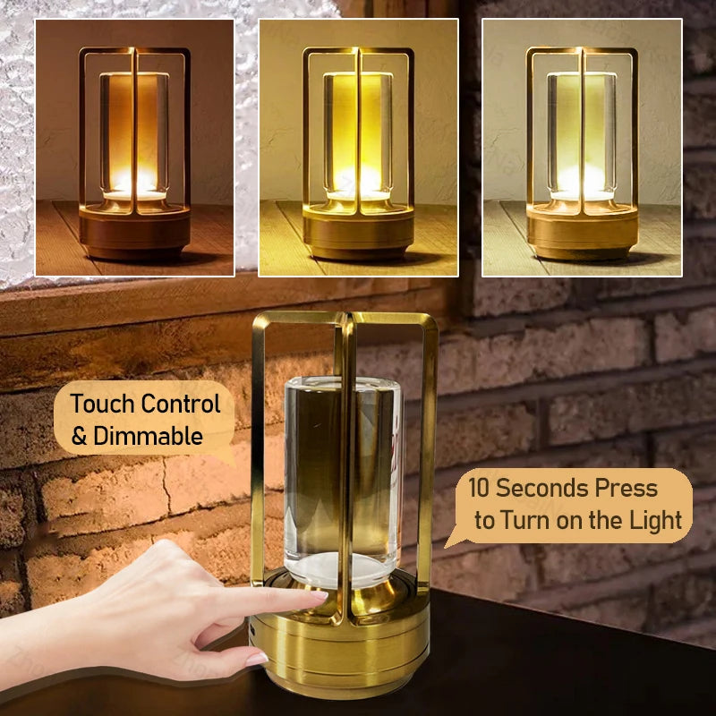 Cordless Bar Metal LED Table Lamp