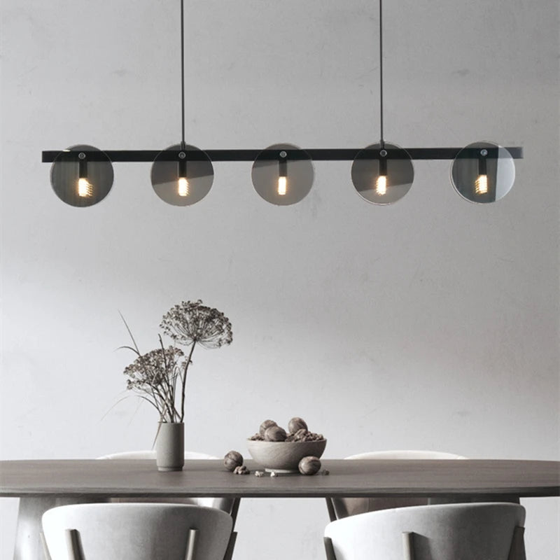 Nordic Black Glass Chandelier Light