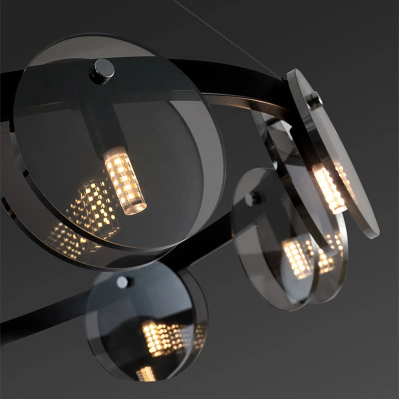 Nordic Black Glass Chandelier Light