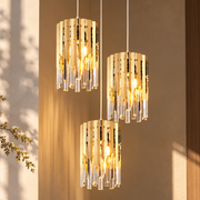 Modern Crystal K9 Round Gold Chandelier