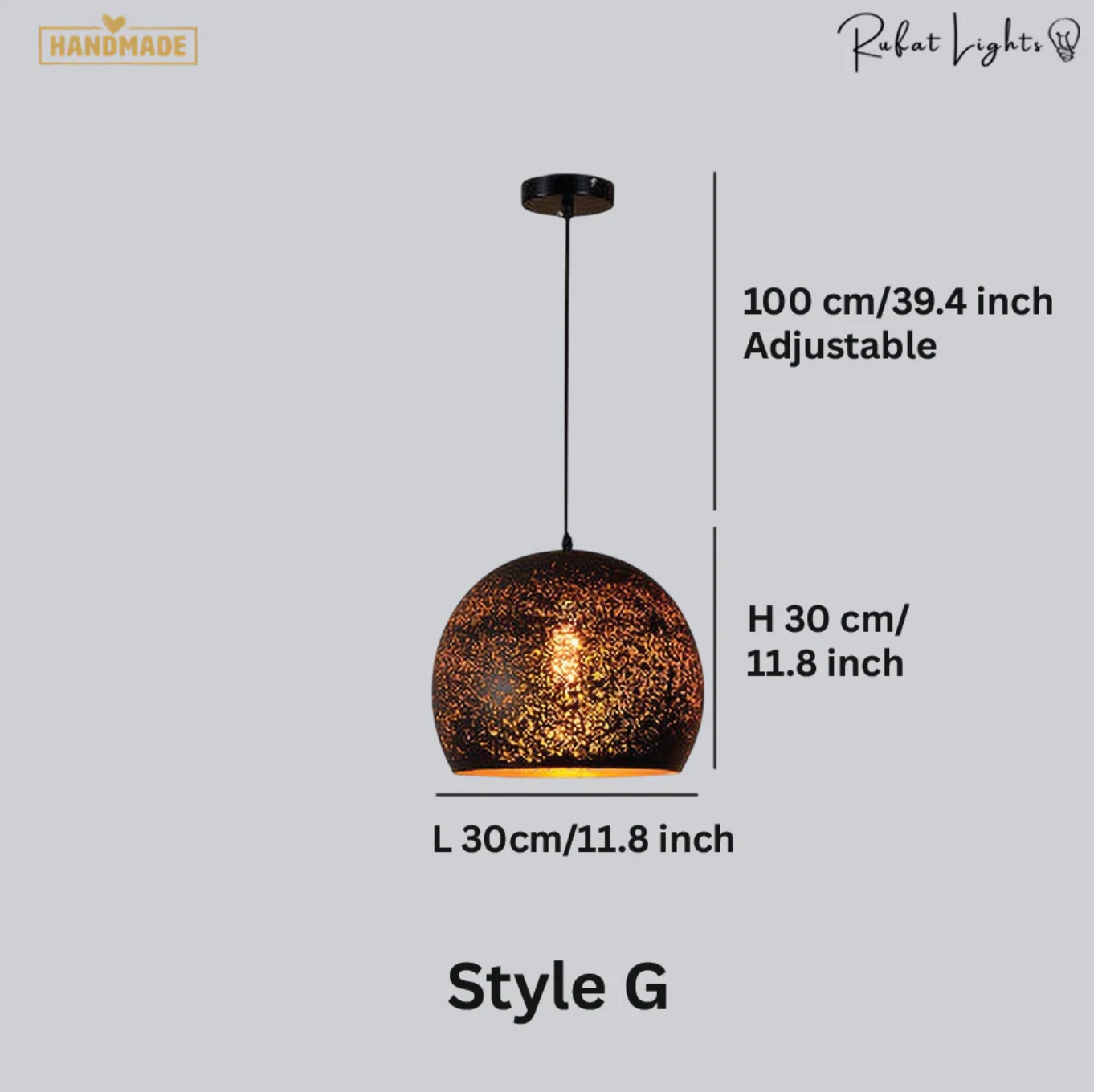 Vintage Etch Shade Metal Pendant Light Style G x 18 Units for order #13160