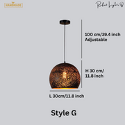 Vintage Etch Shade Metal Pendant Light Style G x 18 Units for order #13160