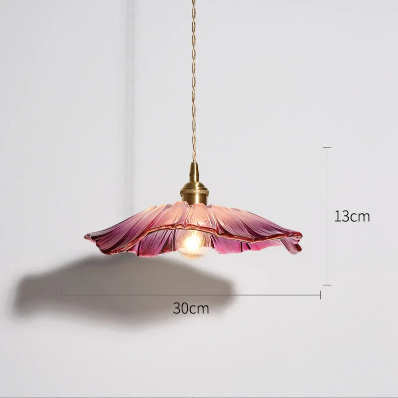 Vintage Floral Glass Pendant Light