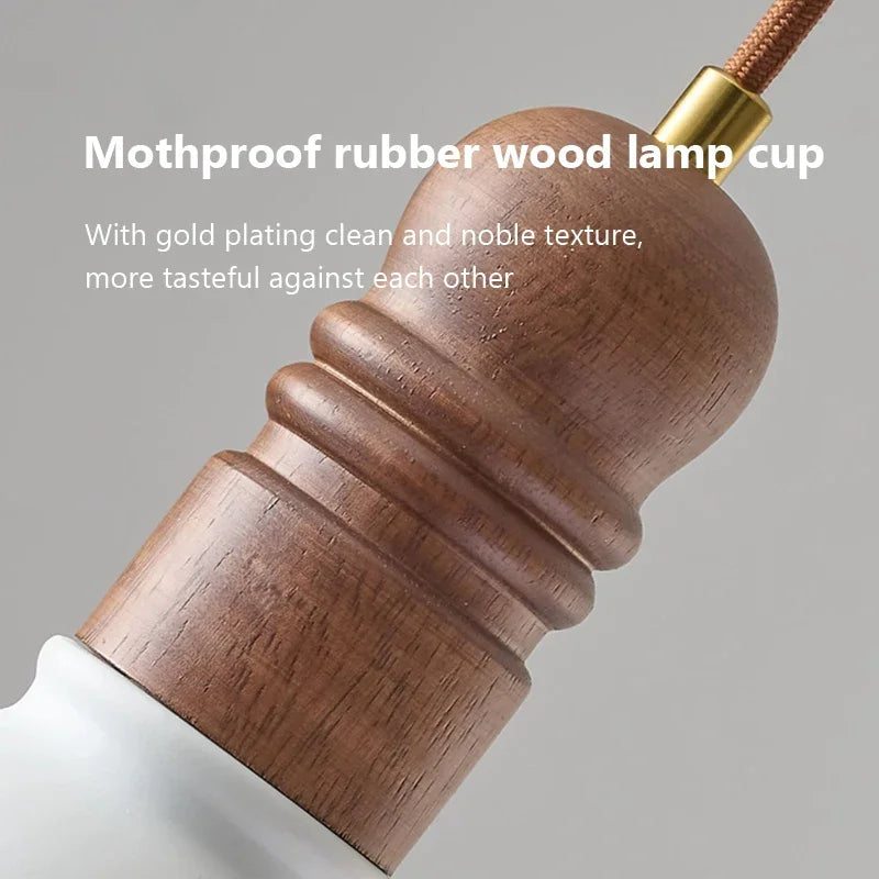 Cream Wind Solid Wood Pendant Light