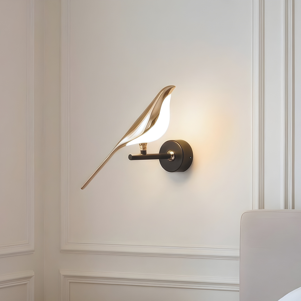 Nordic Magpie Art Design Golden Bird Wall Lights