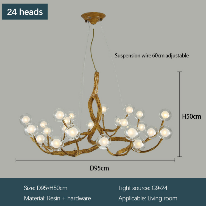 Nordic Retro Tree Branch Chandelier