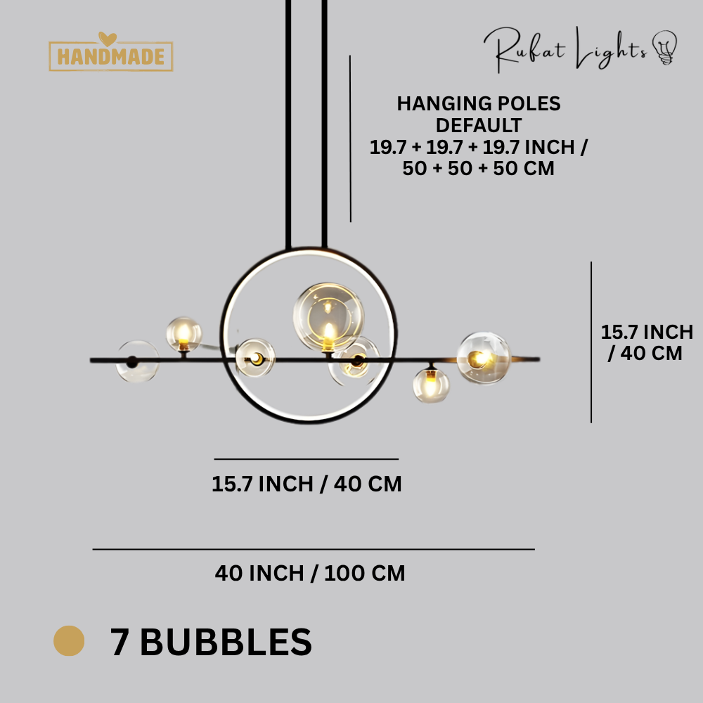 Nordic Modern LED Glass Bubble Chandelier