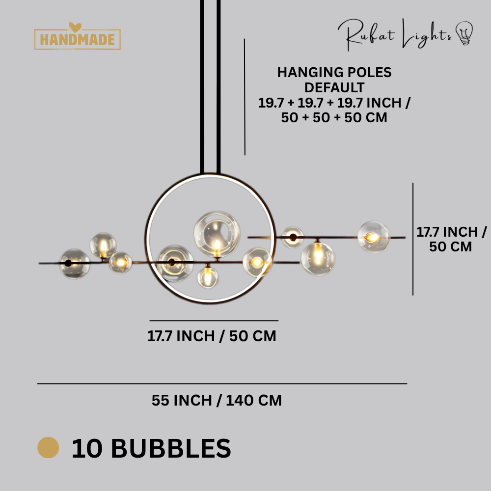 Nordic Modern LED Glass Bubble Chandelier