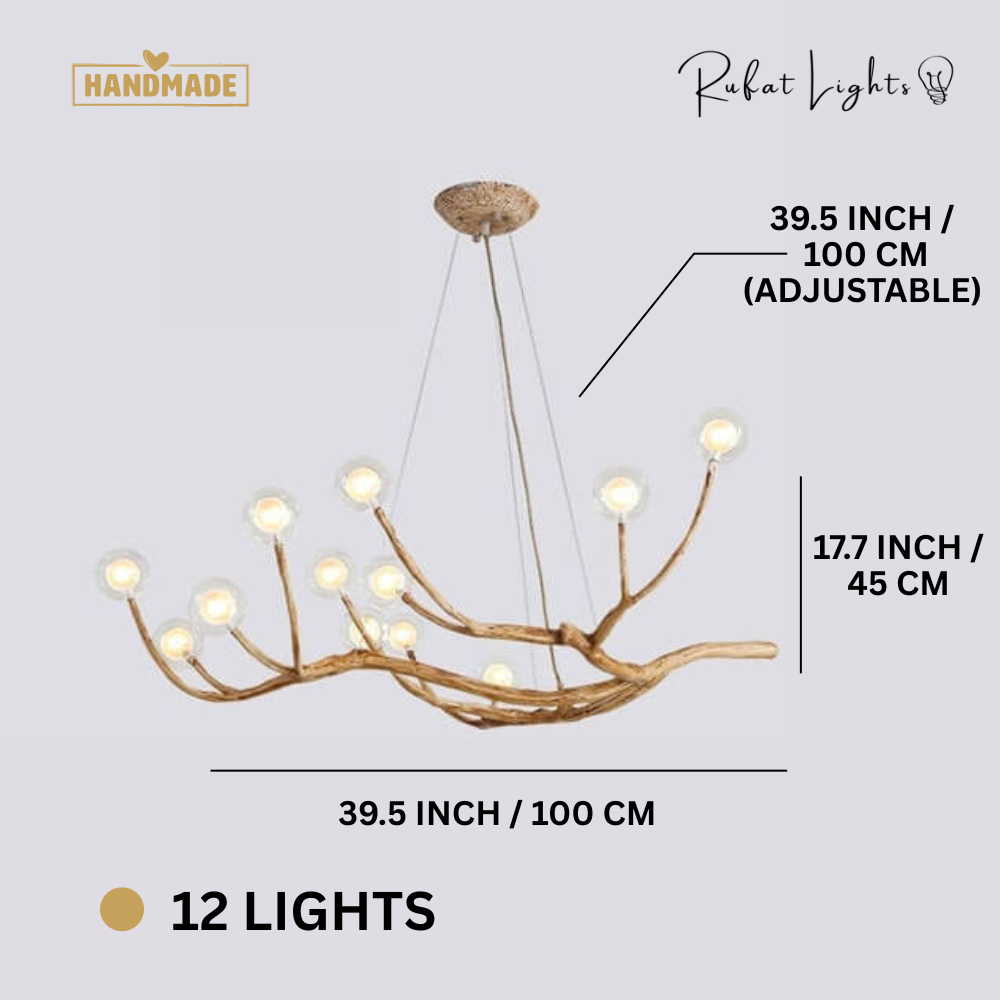 Nordic Rustic Tree Branch Hanging Chandelier
