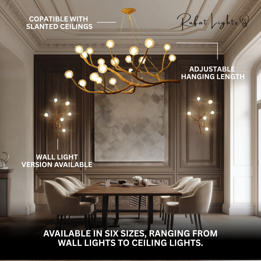 Nordic Rustic Tree Branch Hanging Chandelier