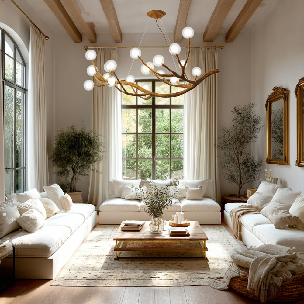 Nordic Rustic Tree Branch Hanging Chandelier