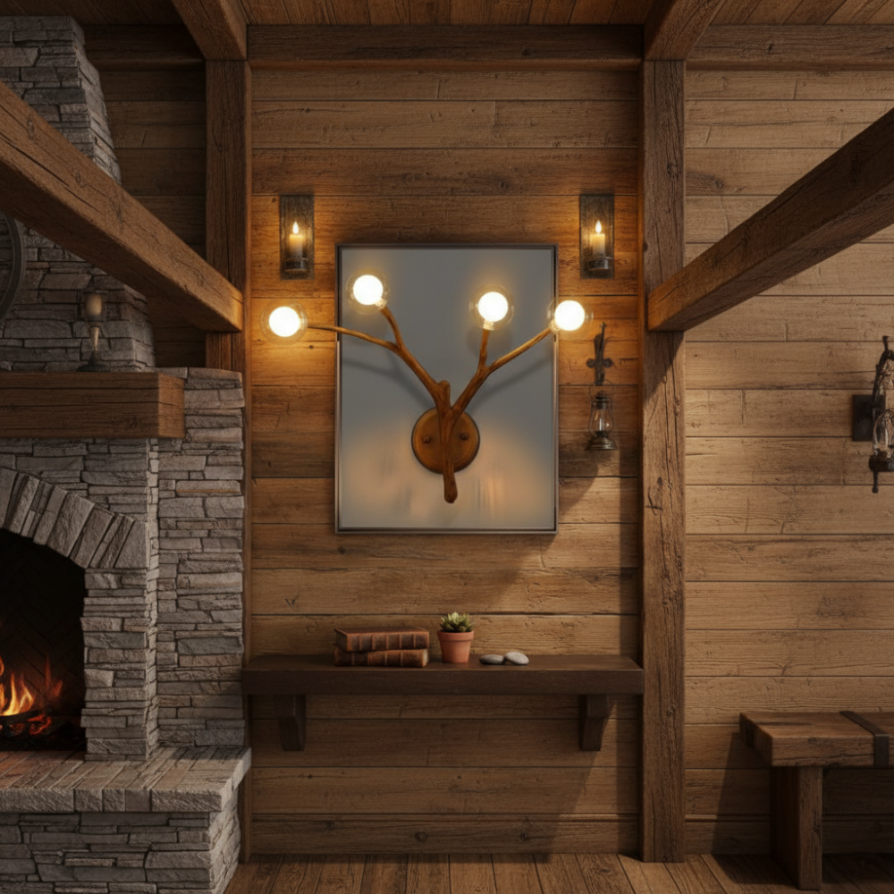 Nordic Rustic Tree Branch Hanging Chandelier