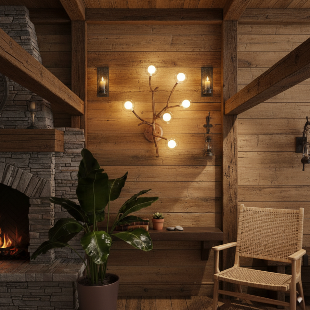 Nordic Rustic Tree Branch Hanging Chandelier