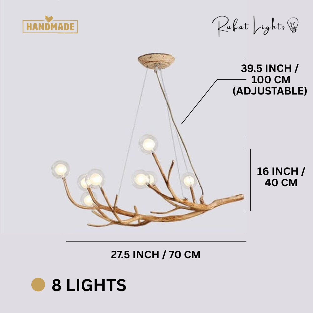 Nordic Rustic Tree Branch Hanging Chandelier
