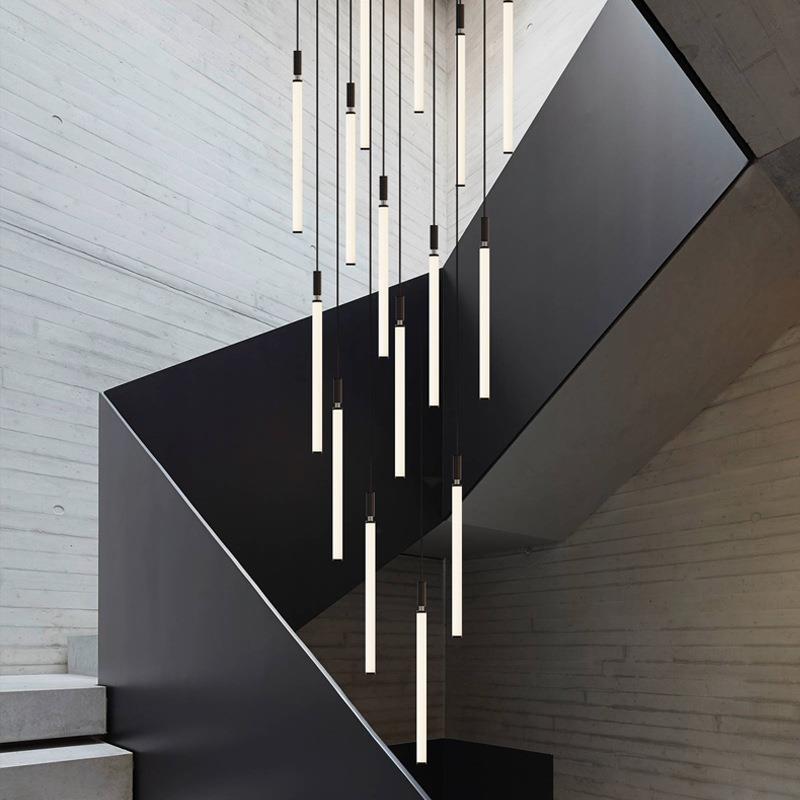 Sleek Modern Long Tube Pendant Light