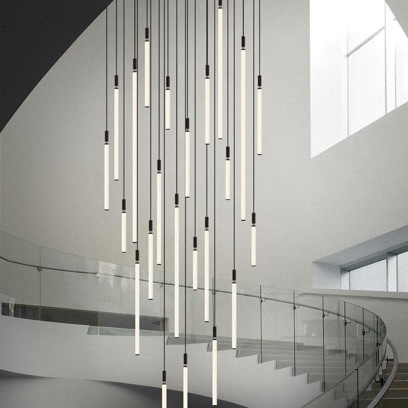 Sleek Modern Long Tube Pendant Light