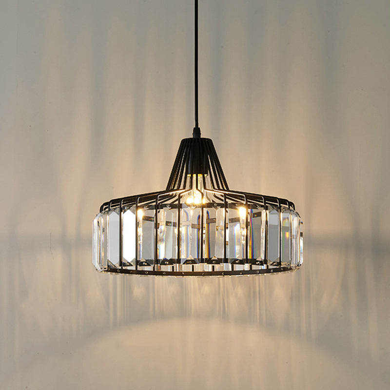 Contemporary Circular Crystal Pendant Light