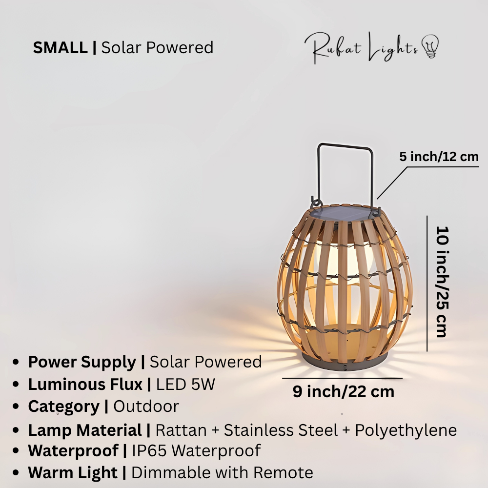 Outdoor Solar Rattan Lamp – Waterproof Garden Light