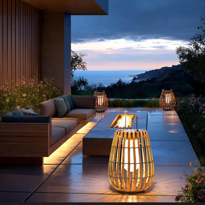 Outdoor Solar Rattan Lamp – Waterproof Garden Light