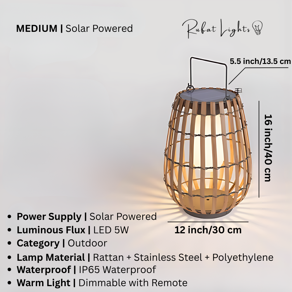 Outdoor Solar Rattan Lamp – Waterproof Garden Light