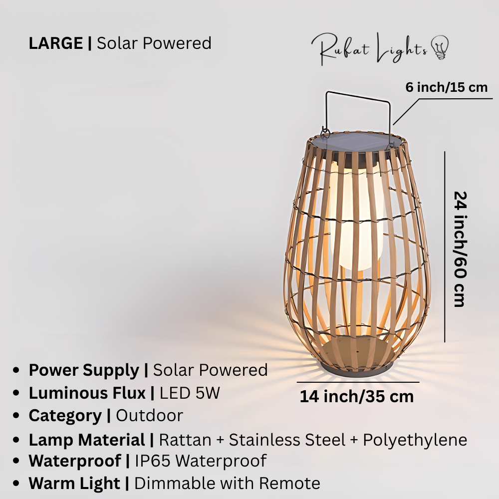 Outdoor Solar Rattan Lamp – Waterproof Garden Light