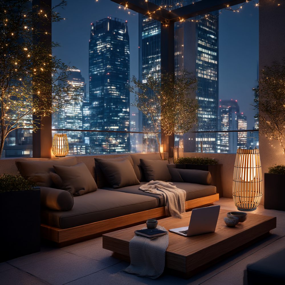Outdoor Solar Rattan Lamp – Waterproof Garden Light