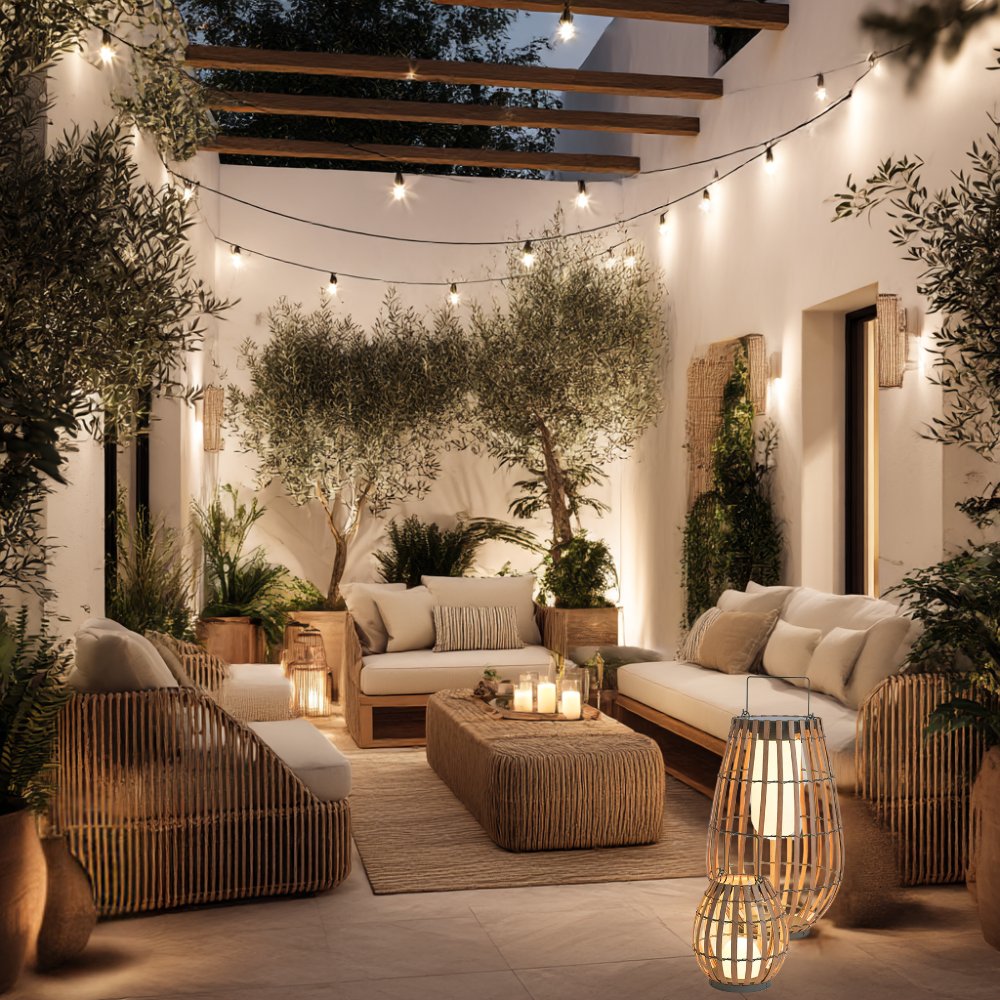 Outdoor Solar Rattan Lamp – Waterproof Garden Light
