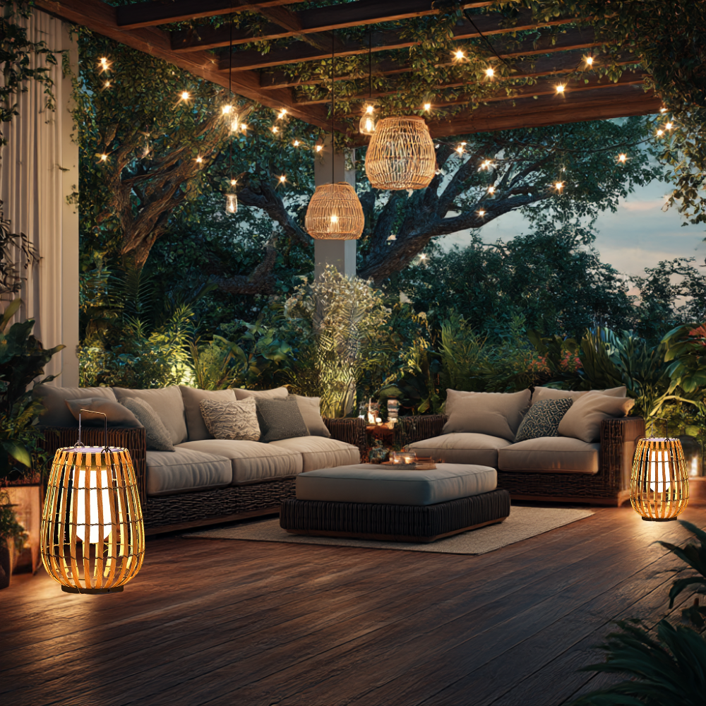Outdoor Solar Rattan Lamp – Waterproof Garden Light