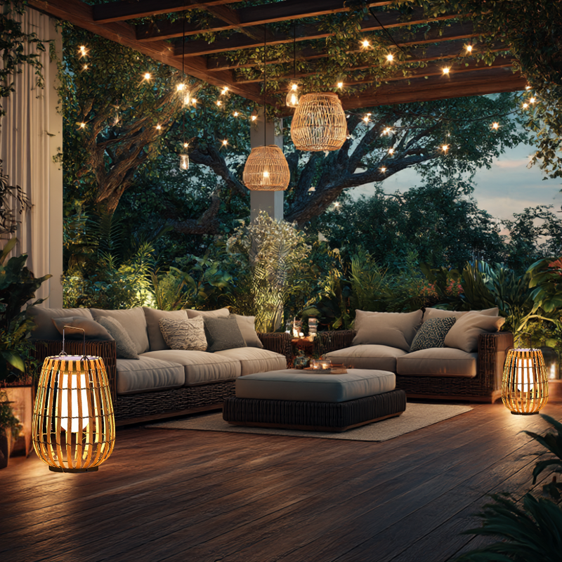Outdoor Solar Rattan Lamp – Waterproof Garden Light
