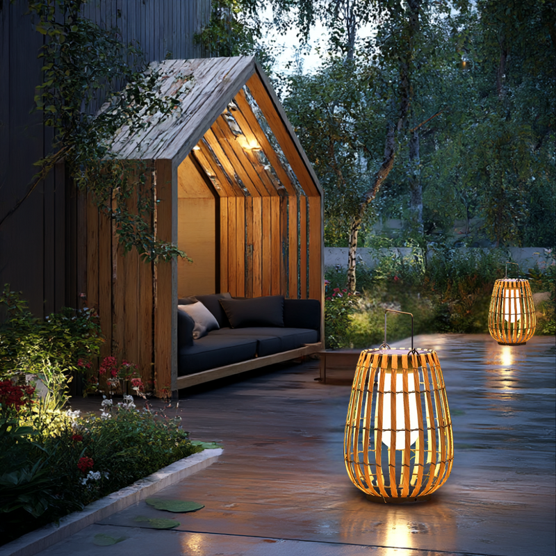Outdoor Solar Rattan Lamp – Waterproof Garden Light
