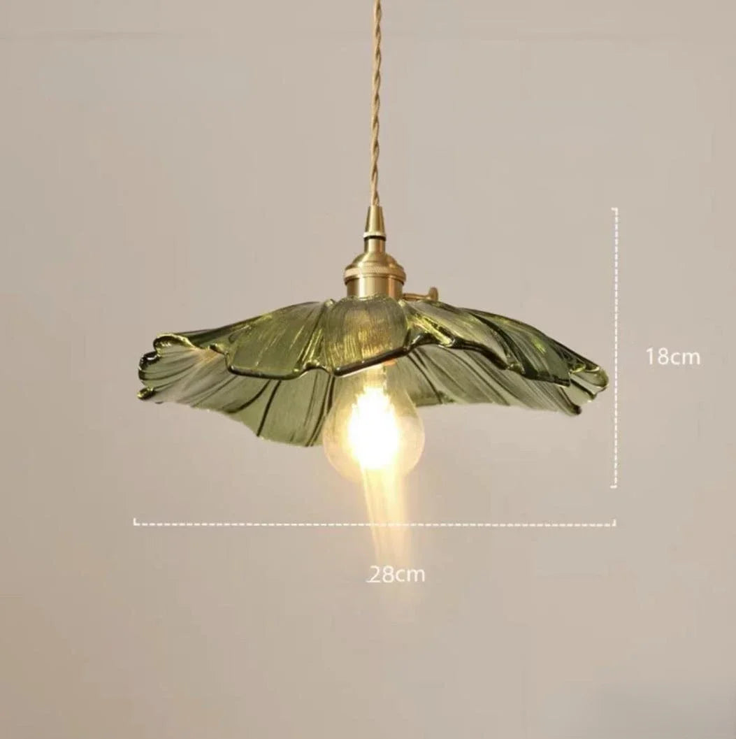Vintage Floral Glass Pendant Light