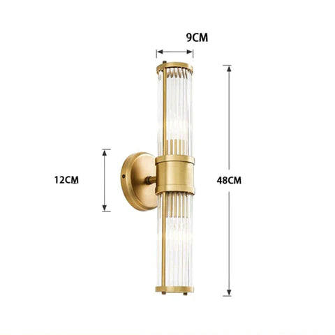 Luxury Crystal Gold Glass Rod Wall Lamps