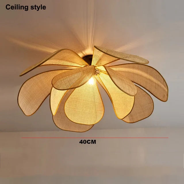 Rattan Flower Handmade Pendant Light