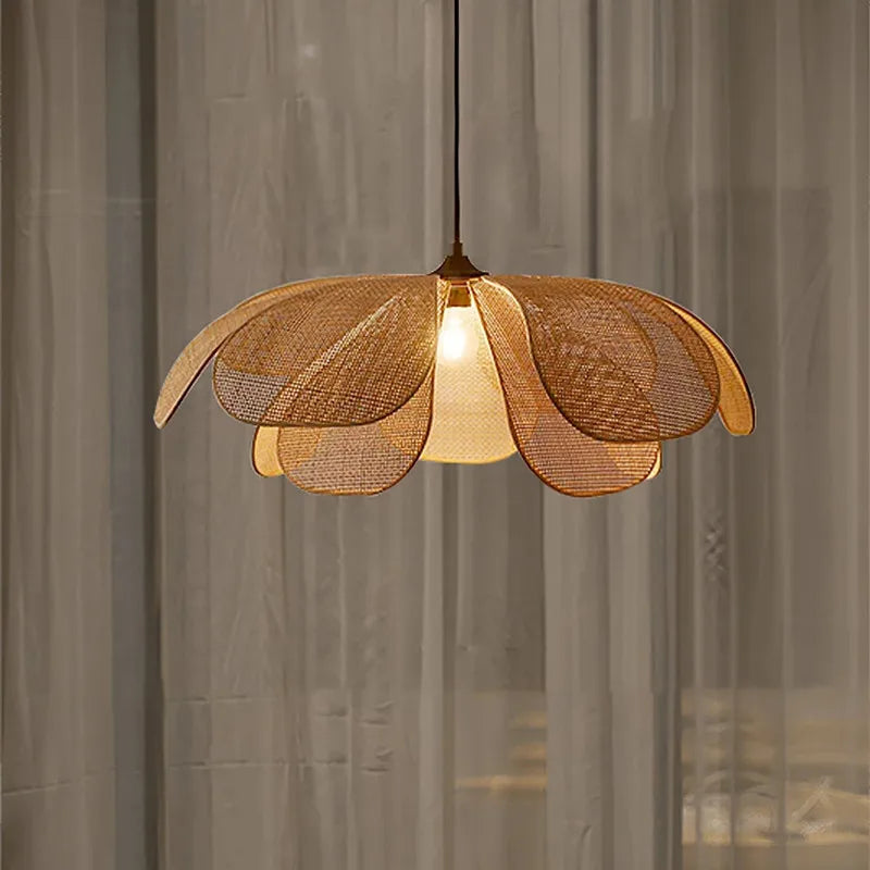 Rattan Flower Handmade Pendant Light