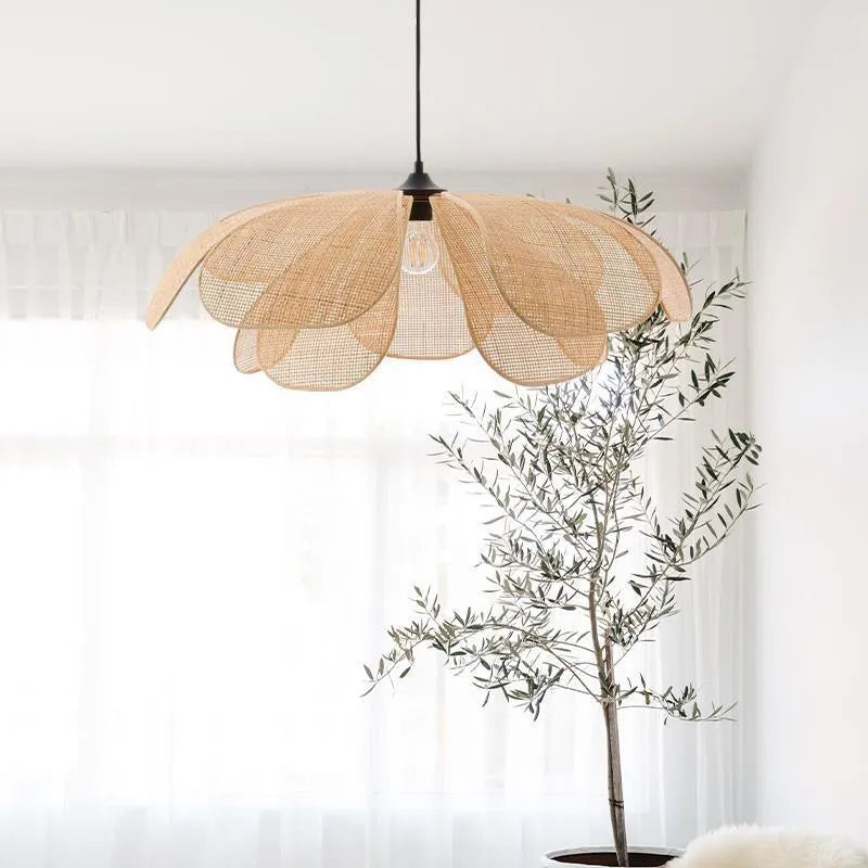 Rattan Flower Handmade Pendant Light