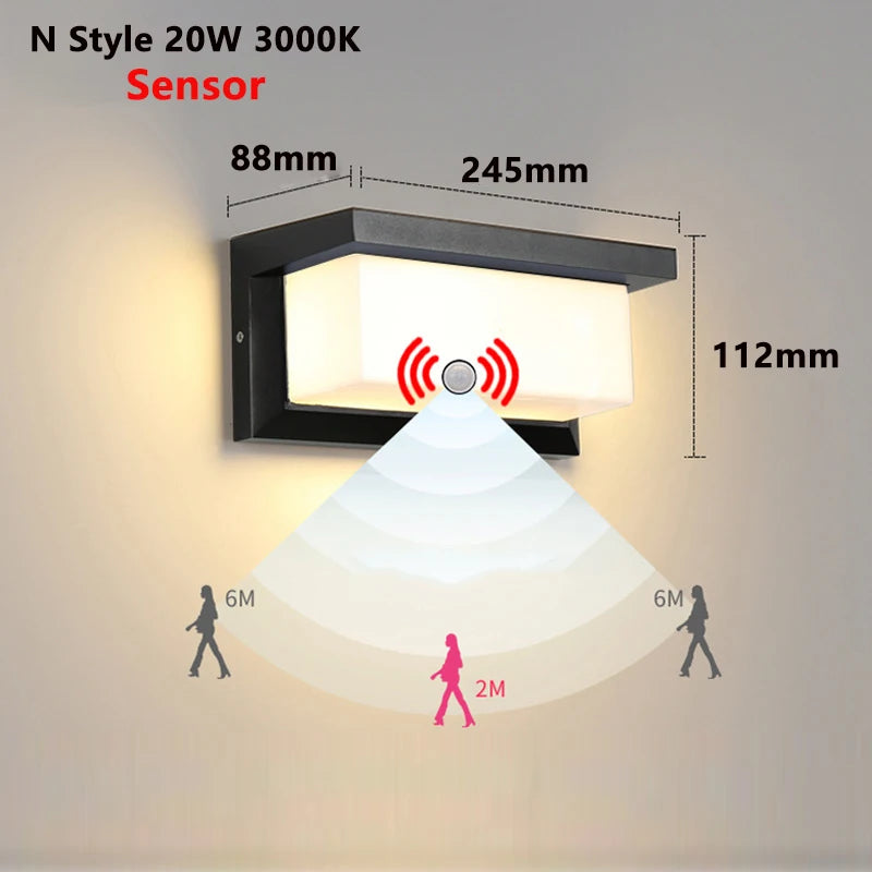 Motion Sensor Waterproof Outdoor LED Wall Light