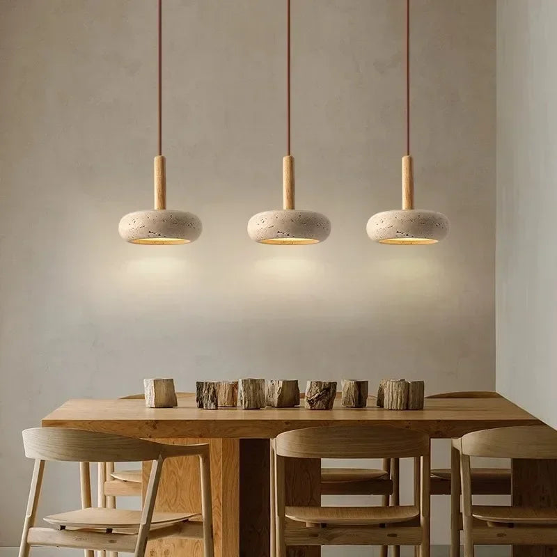 Wabi Sabi Travertine Pendant Light