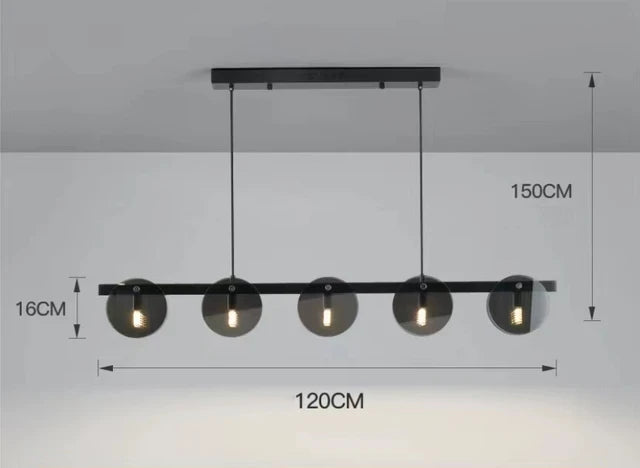 Nordic Black Glass Chandelier Light