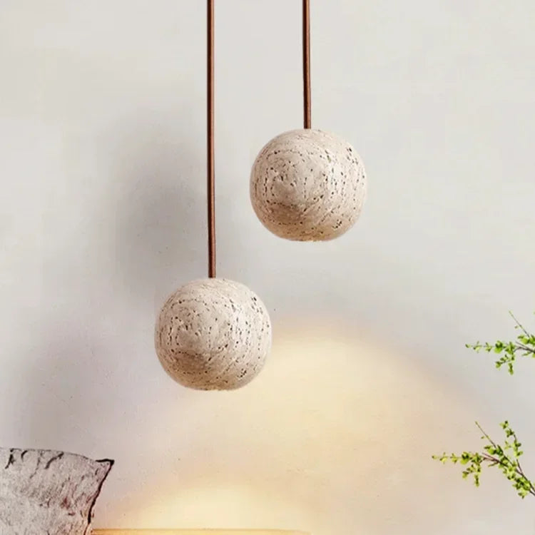 Wabi Sabi Travertine Pendant Light